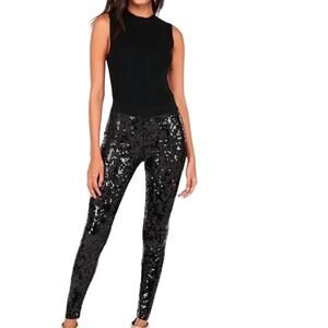 Victoria Secret Black Sequin Party Pant Fashion Show Legging in Black Size Small